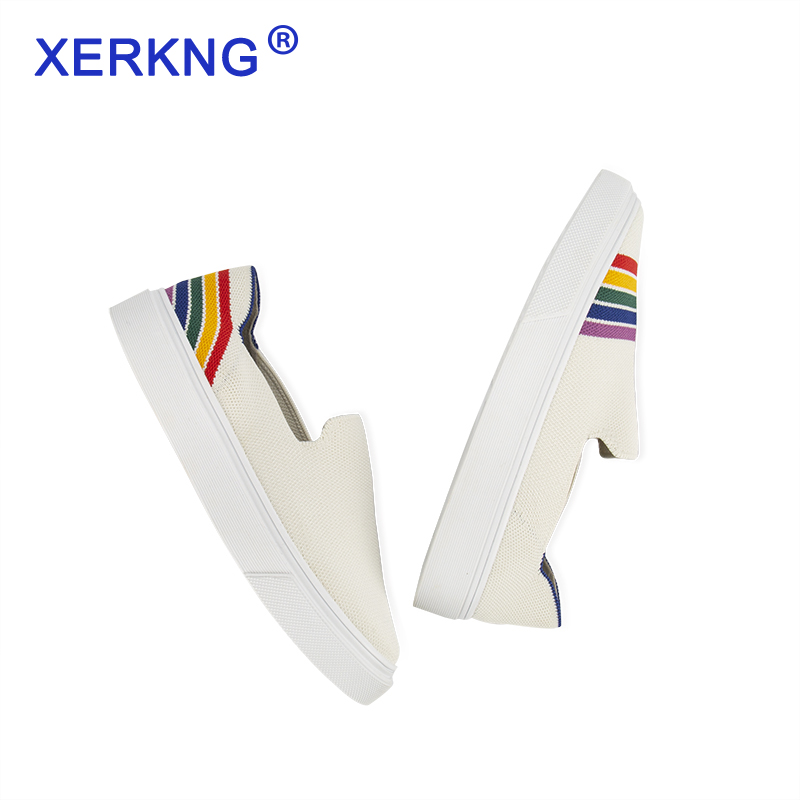  XK009-168 Rainbow White Board Shoes